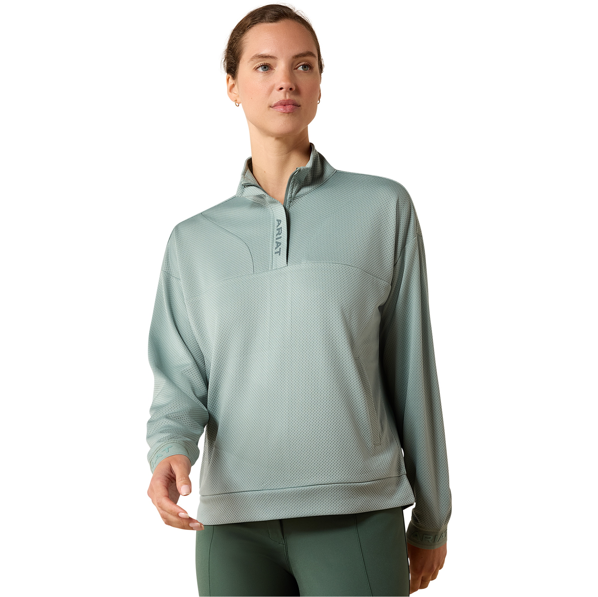 2026 Ariat Femmes Breathe 1/2 Zip Pullover 10071807 - Chinois Green